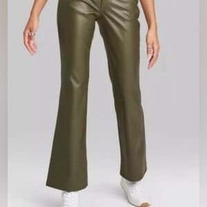 wild fable Olive Faux Leather Flare Pants